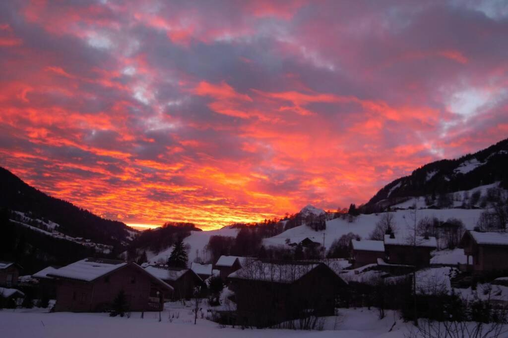A4 Km De Megeve Tres Joli Studio Avec Jacuzzi ,Vue Sur Les Montagnes Au Calme Praz-sur-Arly Buitenkant foto