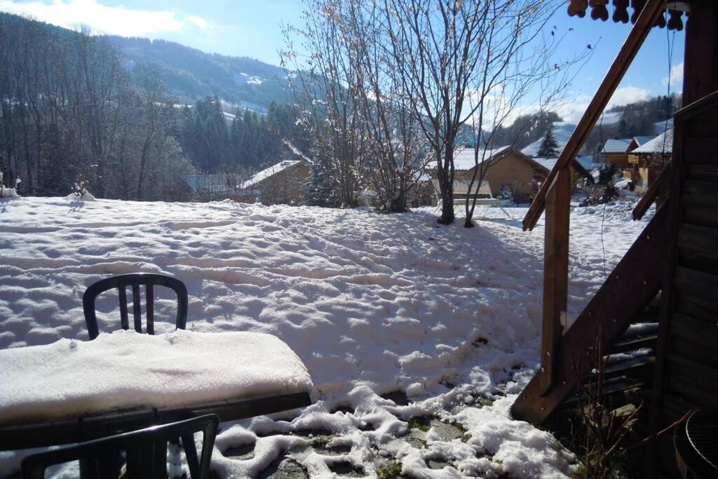 A4 Km De Megeve Tres Joli Studio Avec Jacuzzi ,Vue Sur Les Montagnes Au Calme Praz-sur-Arly Buitenkant foto
