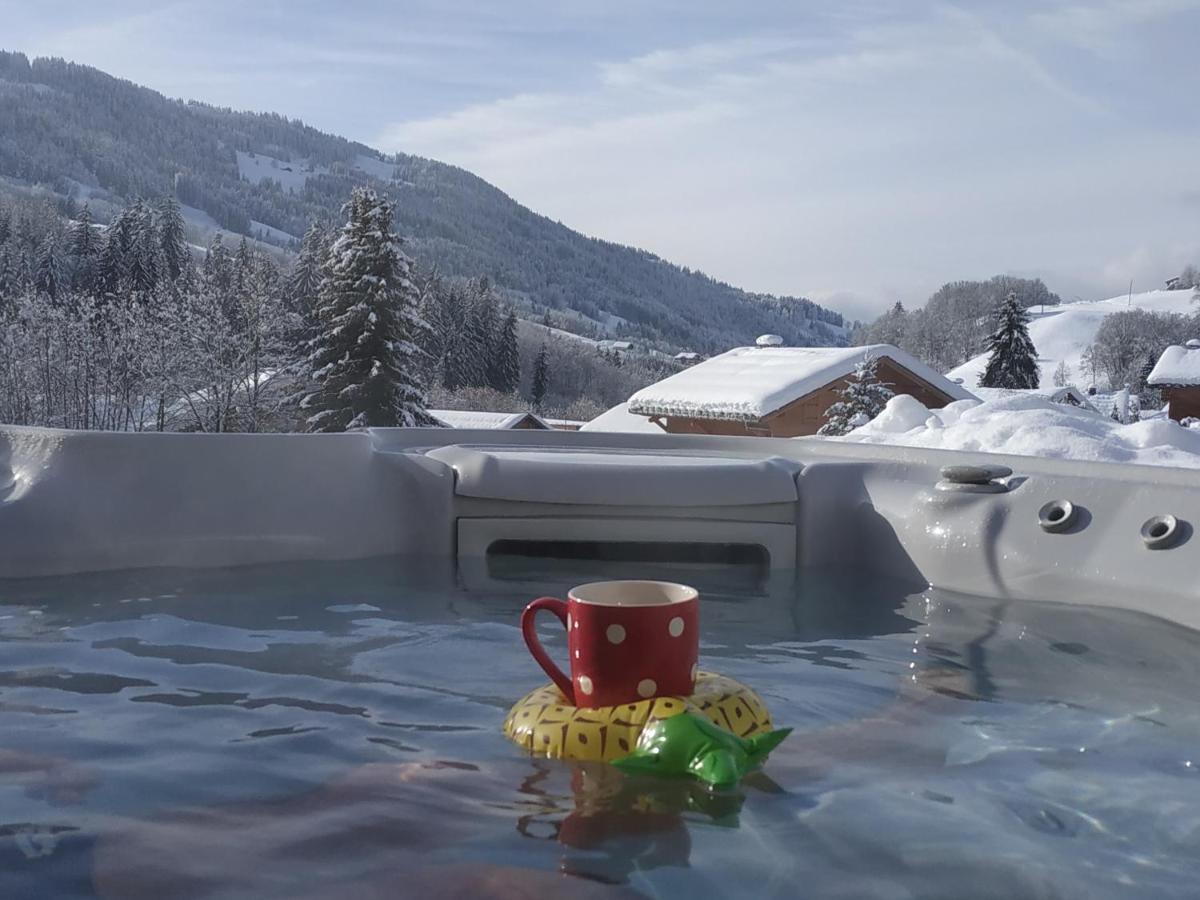 A4 Km De Megeve Tres Joli Studio Avec Jacuzzi ,Vue Sur Les Montagnes Au Calme Praz-sur-Arly Buitenkant foto
